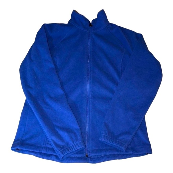 LANDS' END Mens Blue Fleece Full Zipper Jacket Sz Medium - Picture 1 of 10